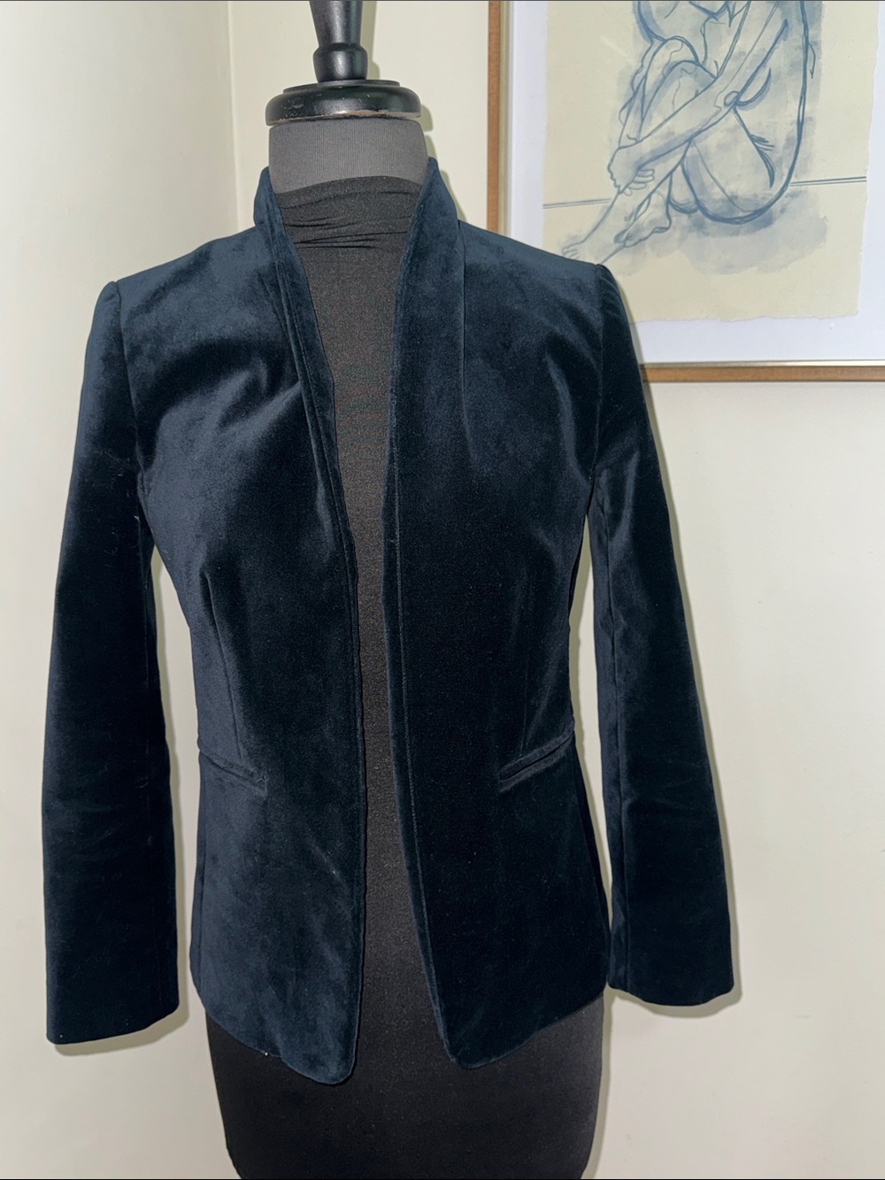 J. Crew 365 Women's Blue Velvet Blazer NWOT Size 00